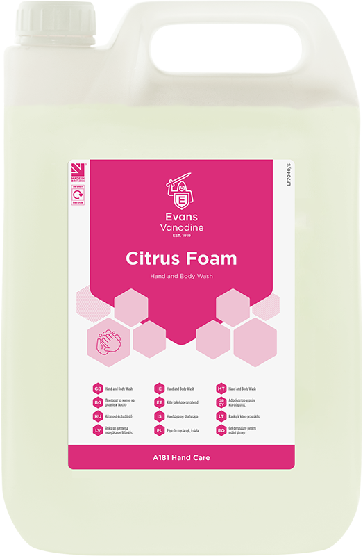Evans Citrus Foam Soap - 2 x 5 litres