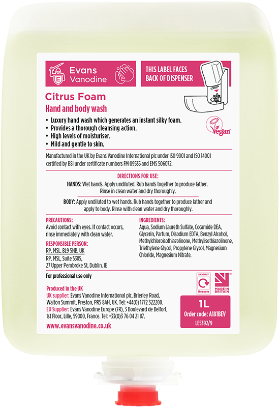 Evans Citrus Foam Soap Cartridge