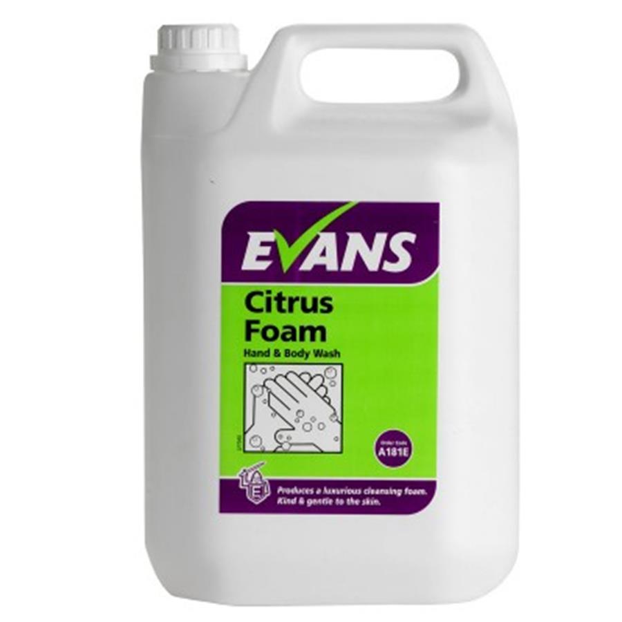 Evans Citrus Foam Soap - 2 x 5 litres