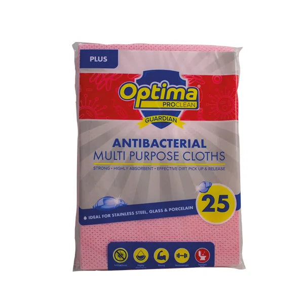 Optima "Plus" Super Absorbent Cloths - Red  1x25